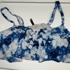 Torrid Blue Tie-Dye Swim Top w/ Black Bottoms